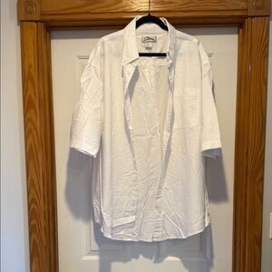 Casual Short-Sleeve Button-Down Shirt - White